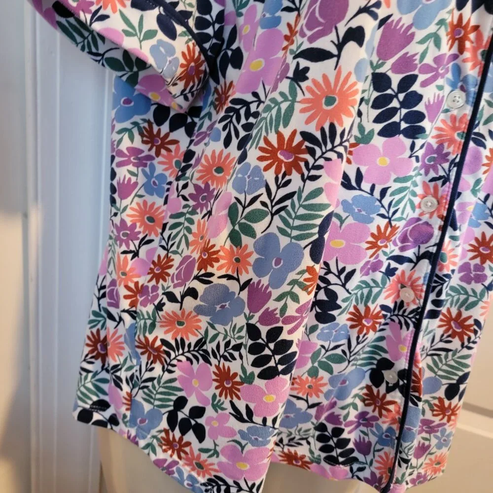 Kate Spade New York Black Label Spring Floral Pajama Top Short Sleeve